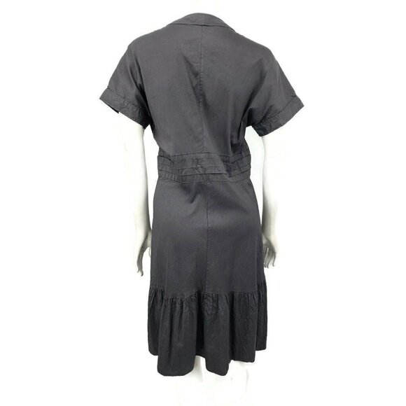 Calypso Christiane Celle Silk Dress Womens Small Charcoal Gray Wrap - Picture 5 of 7